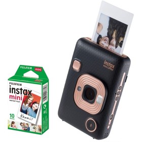 Resim Fujifilm Instax Mini Liplay Şipşak Fotoğraf Makinesi & 10'lu Film Elegant Black 