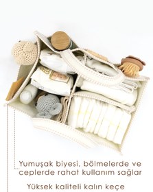 Resim mordesign Çok Amaçlı Kalın Keçe Anne Bebek Bakım Çantası, Dolap İçi Organizer, Scotch Serisi 