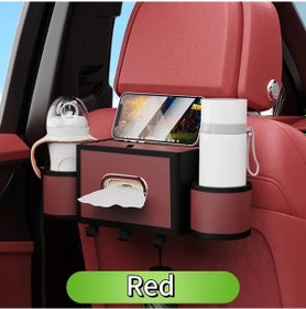Resim Xuweiwei Red 1pc Çok Amaçlı Araç Koltuğu Düzenleyici Evrak Cep Çaydanlık Tutucu Ve Depolama Kutusu 