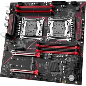 Resim Jginyue 9d4 Intel X99 2666 Mhz Ddr4 Soket Gigabit Ethernet 2011-3 Çift Işlemci Destekli E-Atx 
