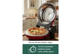 Resim Dr.Maya® | Nefis Güveç Seti Ürün Grubu - 4 Parça | Pro Plus Taş Fırın Makinesi (Kırmızı) + Mutfak Gereçleri 