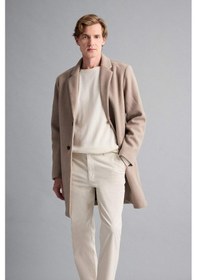 Resim Defacto Relax Fit Ceket Yaka Düğmeli Cepli Kışlık Kaşe Parka Y8903az25aubg659 Bej-bg659 