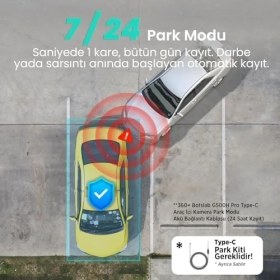 Resim Uray Home G500H Ön 3k-Arka 1080P 160° Geniş Açı Gece Görüşü Dahili Gps Akıllı Araç Içi Kamera 