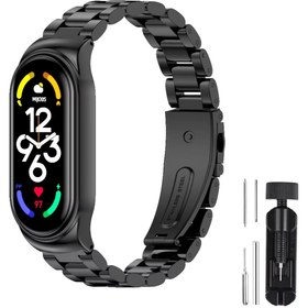 Resim Fibaks Xiaomi Mi Band 3/mi Band 4 Kordon Akıllı Bileklik Paslanmaz Çelik Klipsli Saat Kordon Kayış Bileklik 
