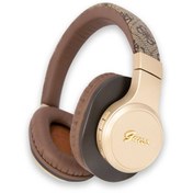Resim Guess Lisanslı Bluetooth Kulaklık Script Gold Serisi Metal Yazı Logolu 4G Desenli Kahverengi 