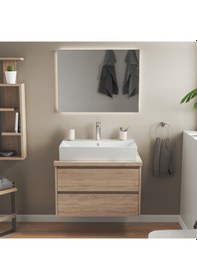 Resim Isvea Sistema Z Tezgah Üstü Kare Lavabo 70 X 42 Cm Beyaz Seramik Beyaz 