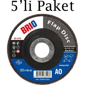 Resim Yüksek Performanslı 5'li Flap Disk Seti 125XP80 Ao 