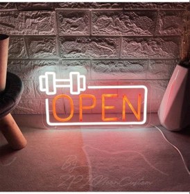 Resim Gym Open Neon Led Tabela 