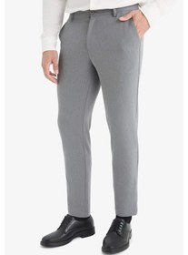 Resim Defacto Tailored Fit Düz Paça Her Yöne Esneyen Yumuşak Tuşe Cepli Pantolon C7508AX25AU Gri 