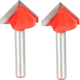 Resim Explosion1 2x Cnc Gravür V Groove Bit 3D Bit Yönlendirici Oyma Kesici Aracı 90 Derece 6MMX22MM (Yurt Dışından) 