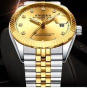 Resim Fastbuy Fngeen 7008 Erkek Moda Elmas Kadran Çift İzle Altın Siyah Yüzey Çok Renkli Takım Çok Renkli 