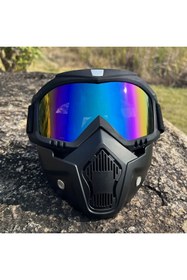 Resim CeymSTecH Rüzgar geçirmez HD Motosiklet ve kar kayak Spor Gözlük Motokros Yaz UV Koruma GÜMÜŞ MAVİ 