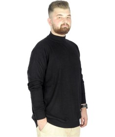 Resim Mode Xl Büyük Beden Kazak Yarım Balıkçı 22208 Siyah 001 