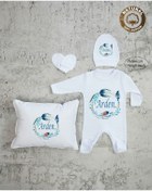 Resim yzc home size dair... Ty E22 Isimli Erkek Bebek Yastık Tulum Şapka Eldiven Set 