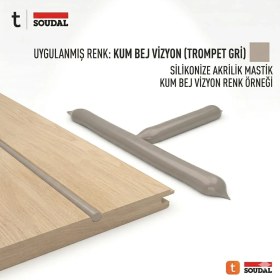 Resim Van Aks Meşe Yapı Akrilik Mastik Vizon / Kum Beji ( Trompet Gri ) Renk 500 ml x 6 Adet ( Boyanabilir Silikon ) 