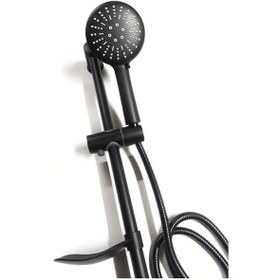 Resim Siyah Sürgülü Mix Paslanmaz Duş Seti Lüks Alfa Seri Siyah 