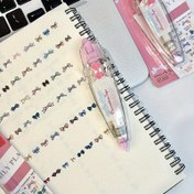 Resim Şirin Çok Renkli Fiyonk Desenli Dantel Kalemler - Yüksek Çözünürlüklü Mürekkep, Scrapbooking, DIY El İşleri & Parti Dekorasyonları İçin - Canlı Renkler, Yaratıcı Projeler için Dayanıklı Tasarım, Eğlenceli Kalem Tasarımı, Büyüleyici Estetik, Dekoratif Kalemler 