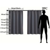 Resim Chuangyinshop 2 Adet Gri Karyola Perdesi Dayanıklı Polyester 33.07 X 35.83 İnch İç Dekorasyon İçin 