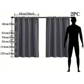 Resim Dashanshop 2 Adet Gri Karavan Perdesi - Dayanıklı Polyester 33.07x29.92 İnç İç Dekorasyon Perde 