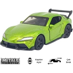 Resim Vardem Çek Bırak Metal Küçük Arabalar 8 cm - 6411A - Yeşil 