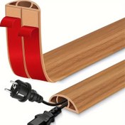 Resim 200.0 cm uzunluğunda, kendinden yapışkanlı, ahşap desenli, 100.0/200.0 cm boyutlarda, ev ve ofis için kaymaz, kendinden yapışkanlı kablo gizleme, PVC zemin hattı koruma, zemin kablo koruma rulosu. 
