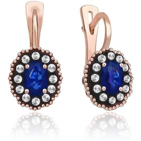 Resim Altınbaş Kadın Elmas Safir Küpe INS132-8K 