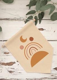 Resim Ofis Duvar Dekoru, Pinterest Oda Dekoru, Boho Kanvas Flama Askılı Duvar Örtüsü Ve Süsü NO:464 - Renkli - 9 / 70 x 100 