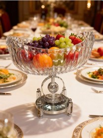 Resim Elta Collection Ultra Lüks Premium Kristal Gümüş Gondol Kase Dekoratif Masa Ve Salon Aksesuarı Gümüş 