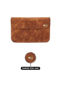 Resim Twingold İsme Özel Çıtçıtlı Küçük El Çantası - %100 Rainbow Deri - Ac14001 - Camel Camel 