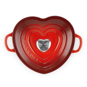 Resim Kalp Şeklinde Döküm Demir Güveç Kabı (20cm) 