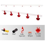 Resim TavPet Nipel Suluk Sistemi 50 Metre Hat Yaylı Çanaklı 