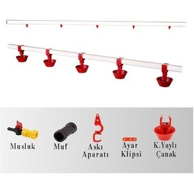 Resim TavPet Nipel Suluk Sistemi 50 Metre Hat Yaylı Çanaklı 