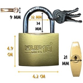 Resim Kupa Asma Kilit Sarı 63 mm. - 3 Anahtarlı 