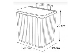 Resim Litre Fonksiyonel Kapaklı Banyo ve Mutfak Tezgahüstü Çöp Kovası Dolap ve Duvar Aparatlı, Yerden Tasarruflu Lavabo Altı Veya Dolap Kapısı Için Kapasiteli Mutfak Çöp Kovası,askılı (Beyaz) 