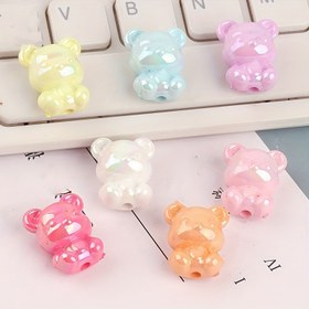 Resim 15'li Akrilik Ayı Boncuk, 3D Teddy Mücevher Pendentleri için Mücevher Yapımı ve DIY El Sanatları 