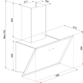 Resim Esty 3473 B6 Siyah Davlumbaz 
