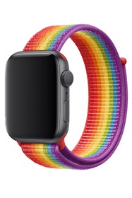 Resim Apple Watch Uyumlu Spor Loop Kordon Gökkuşağı - 38 - 40 - 41 - (42-Watch-10 - 11)mm M/L 