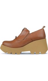Resim Bueno Shoes Kahverengi Deri Kadın Dolgu Topuklu Ayakkabı 01WZ8401 01WZ8401 