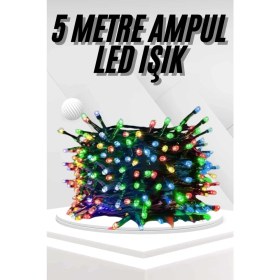 Resim Ledli Fişli LED Dekor Lambası 5m Rgb Yılbaşı Ağacı Işığı 