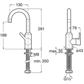 Resim Roca Carelia Döner Çıkış Uçlu Lavabo Bataryası A5A8A8Ac0K 