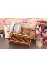 Resim Bambu Bulaşıklık 2 Katlı Tabaklık Bardaklık Tezgah Üstü Düzenleyici Karışık 