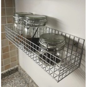 Resim Go Dekor Rüstik Go 2’li Telli Banyo ve Mutfak Rafı (Gri) 