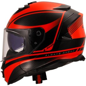 Resim Ls2 Storm 2 Dodger Mat Siyah-Neon Turuncu Kapalı Kask 
