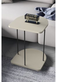 Resim Yan Sehpa Tekerlekli Servis Sehpası Hnd Oval Krem Diğer 