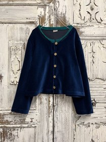 Resim Lacivert Kadife Bolero Ceket - SM 