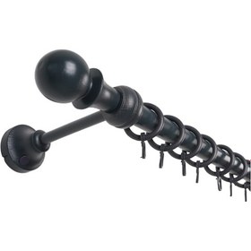 Resim Meyra Demonte Başlıklı Ahşap Rustik Perde Askısı - Raysız -antrasit 200 Cm Antrasit 