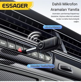 Resim Essager Bluetooth 5.3 3.5mm Jack Aux Araç Ses Aktarım Kiti Fm Transmitter Kulaklık Araç Müzik Akratım Kiti 01 