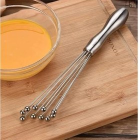 Resim cm Paslanmaz Çelik Yeni Nesil Çırpma Teli, Ergonomik Tutma Yeri, Kalın Teller ve Metal Toplar ile - Mutfakta Kullanım Için Ideal 