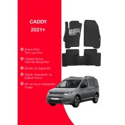 Resim Caddy 2021 ve Üzeri Uyumlu Hücreli Yüzey Eva Paspas Seti Siyah Yüzey Paspas Takımı 