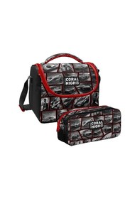 Resim Coral High Erkek Çocuk Siyah Kırmızı Araba Thermo Beslenme Çantası Ve İki Bölmeli Kalemlik Seti Çok Renkli 